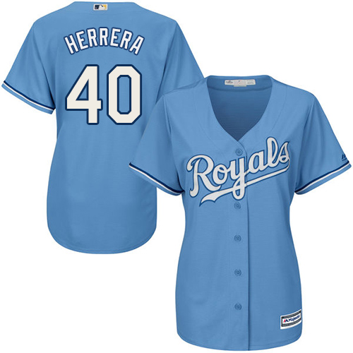 Royals #40 Kelvin Herrera Light Blue Alternate Women's Stitched MLB Jersey - Click Image to Close